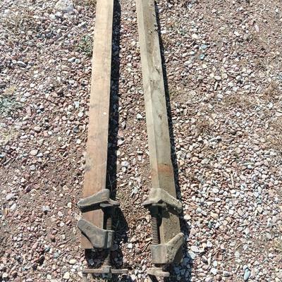 Two old T Handled clamps.