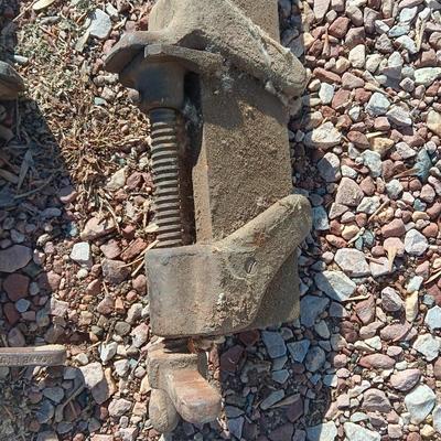 Two old T Handled clamps.
