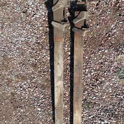 Two old T Handled clamps.