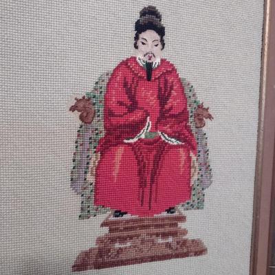 Framed Needlework Chinese Elder Choice B