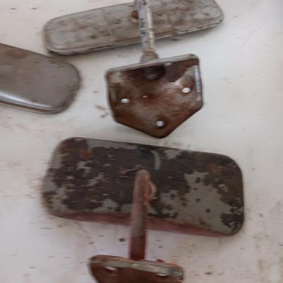Vintage automobile accessory items - window cranks - rearview mirrors - and more