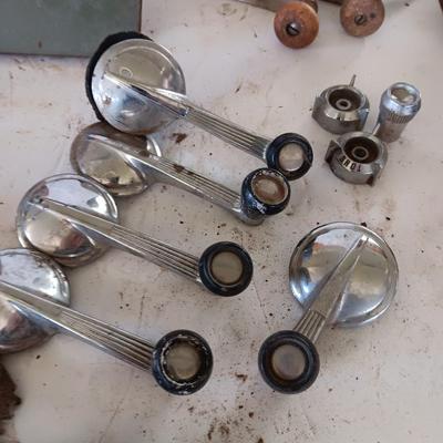 Vintage automobile accessory items - window cranks - rearview mirrors - and more
