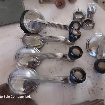 Vintage automobile accessory items - window cranks - rearview mirrors - and more