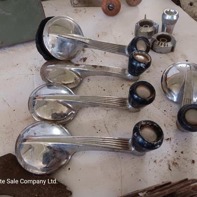 Vintage automobile accessory items - window cranks - rearview mirrors - and more