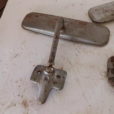 Vintage automobile accessory items - window cranks - rearview mirrors - and more