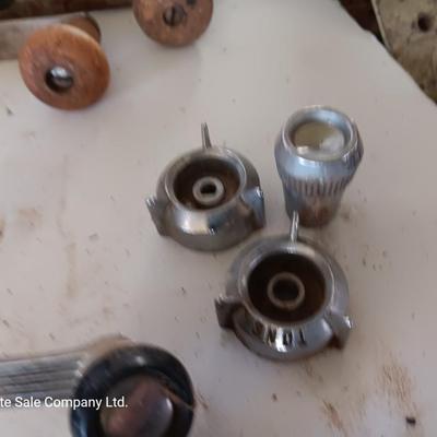 Vintage automobile accessory items - window cranks - rearview mirrors - and more