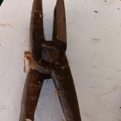 Blacksmith Blacksmithing tools Pliers, nips and hammer.
