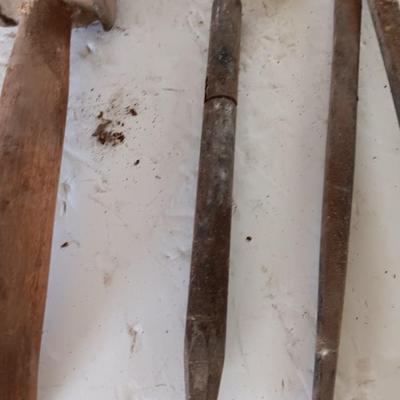Blacksmith tools Blacksmithing pliers bars and hammer