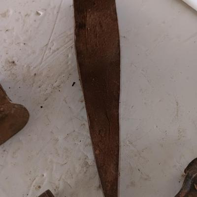 Blacksmith tools Blacksmithing pliers bars and hammer