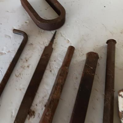 Assortment of tools - file - wood handled screwdrivers. - and more