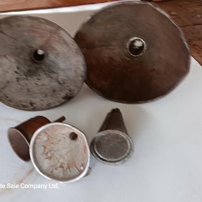 Old metal funnels - Coleman copper funnel and others