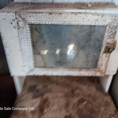 Antique cupboard / vanity child's sized out of old camper for CUTE refurbish project.