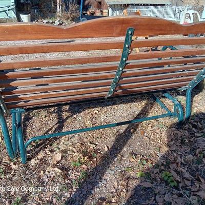 Patio glider bench with side tables