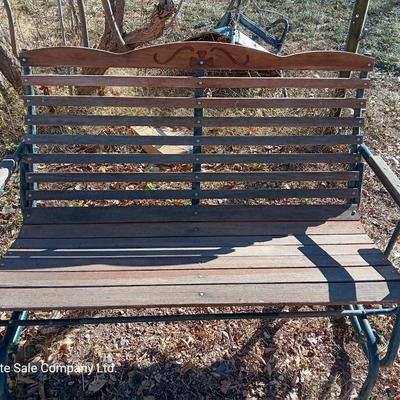 Patio glider bench with side tables