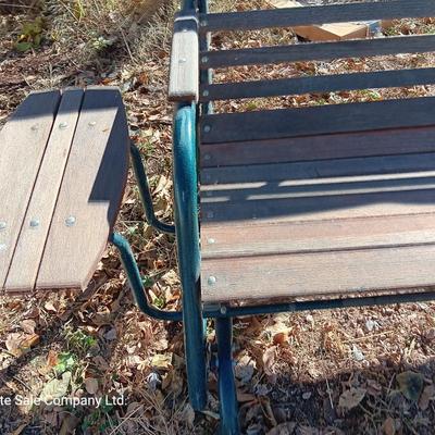 Patio glider bench with side tables