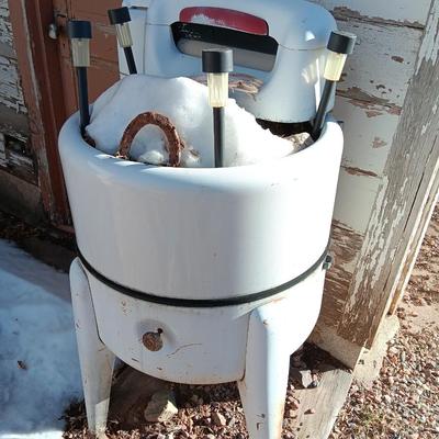Antique washing machine - used as a planter