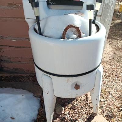 Antique washing machine - used as a planter