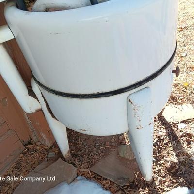 Antique washing machine - used as a planter