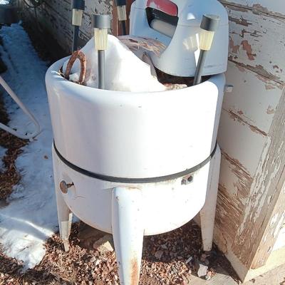 Antique washing machine - used as a planter