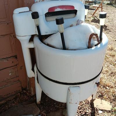 Antique washing machine - used as a planter