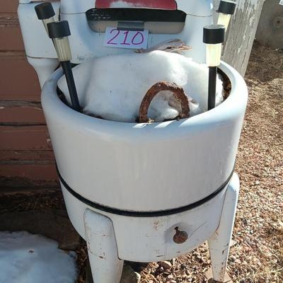 Antique washing machine - used as a planter