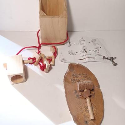 Fun times - puzzles mind teaser wine bottle puzzle - nail puzzle and knock door bell