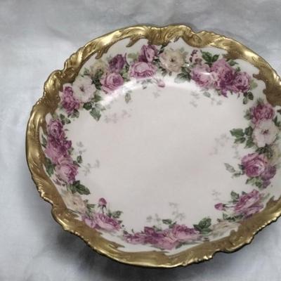 Antique Haviland Limoges Handpainted Porcelain Decorative Bowl