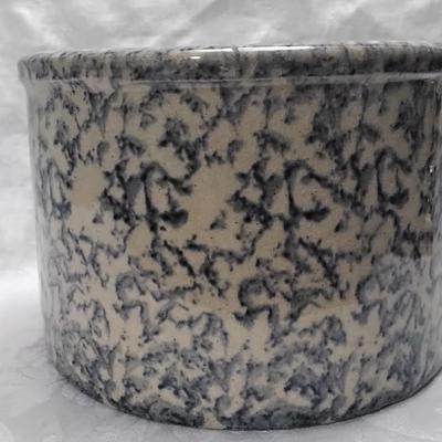 Robinson Ransbottom Roseville Blue Spongeware Stone Pottery Crock