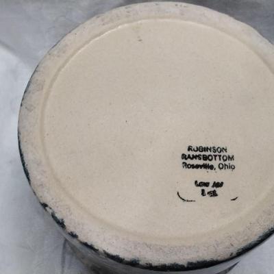 Robinson Ransbottom Roseville Blue Spongeware Stone Pottery Crock
