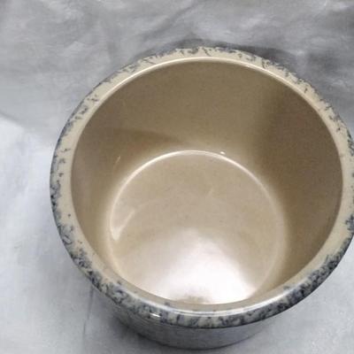 Robinson Ransbottom Roseville Blue Spongeware Stone Pottery Crock