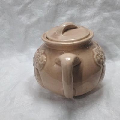 1950s Old Brush McCoy Pottery Embossed Flower Individual Size Teapot