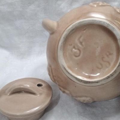 1950s Old Brush McCoy Pottery Embossed Flower Individual Size Teapot