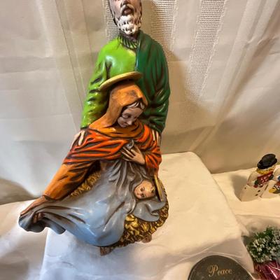 Christmas with baby Jesus, Mary, Joseph