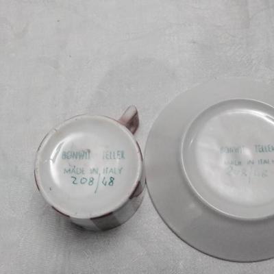 Bonwit Teller Porcelain Demitasse cup with saucer made in Italy 48/208 numbered