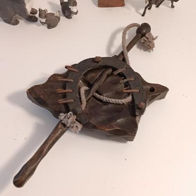 Vintage collectible figures - squirrel family, brass horse, Native woman and more