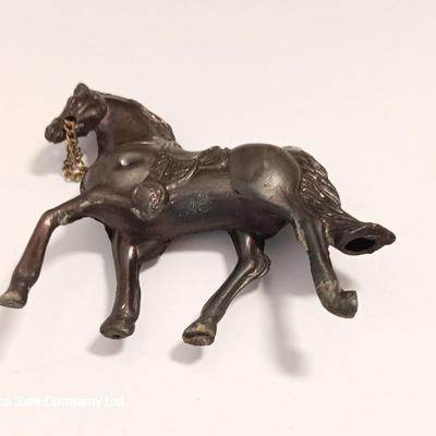 Vintage collectible figures - squirrel family, brass horse, Native woman and more