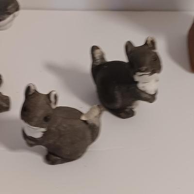 Vintage collectible figures - squirrel family, brass horse, Native woman and more