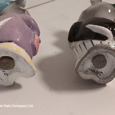 Vintage planters and vintage mouse salt & pepper shakers Norcrest Rabbitt