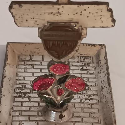 Vintage Homer Laughlin China dish made into planter and souvenir salt & pepper shakers.