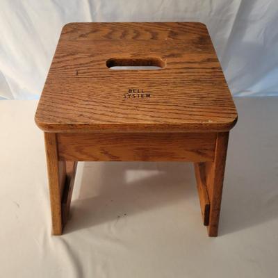 Pair of Oak Bell System Footstools (LR-DW)