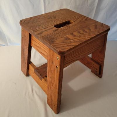 Pair of Oak Bell System Footstools (LR-DW)