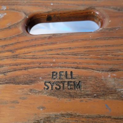 Pair of Oak Bell System Footstools (LR-DW)