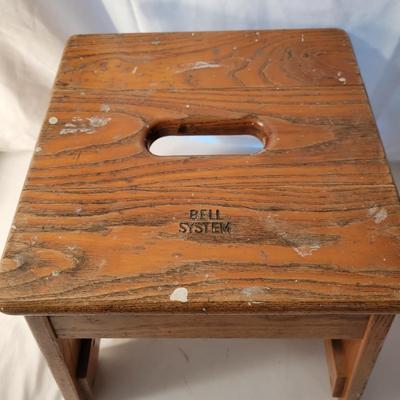 Pair of Oak Bell System Footstools (LR-DW)