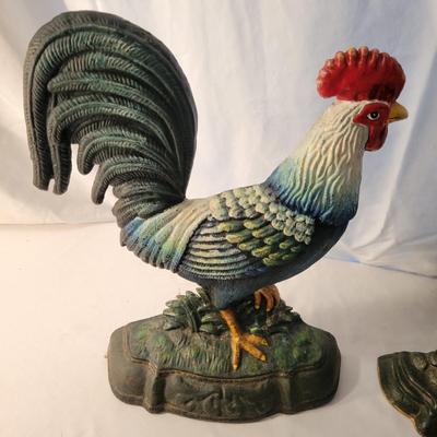 Cast Iron Rooster Door Stops and Wall Pieces (LR-DW)