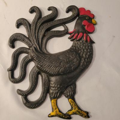 Cast Iron Rooster Door Stops and Wall Pieces (LR-DW)