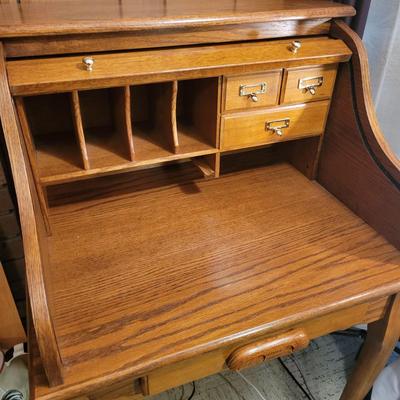 Oak Roll Top Desk (LR-DW)