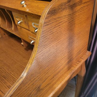 Oak Roll Top Desk (LR-DW)