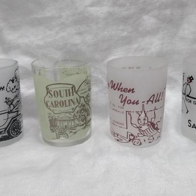 Lot of 4 Vintage Shot Glasses
