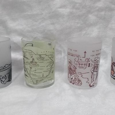 Lot of 4 Vintage Shot Glasses