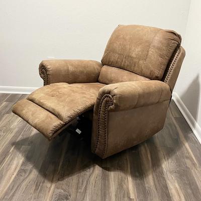 ASHLEY FURNITURE ~ Microfiber Rocking Recliner ~ With Stitching Design And Nailhead Trim